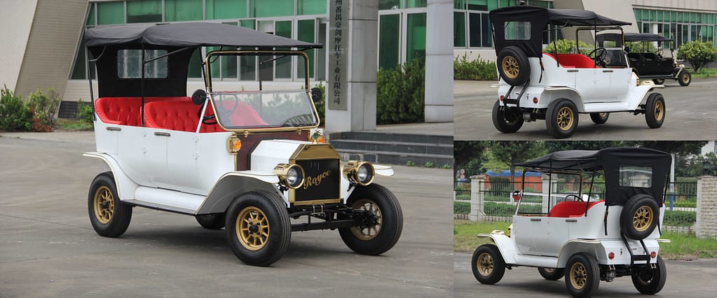 Ford model t car replica with electric power for sightseeing, unique design classic vehicle for wedding